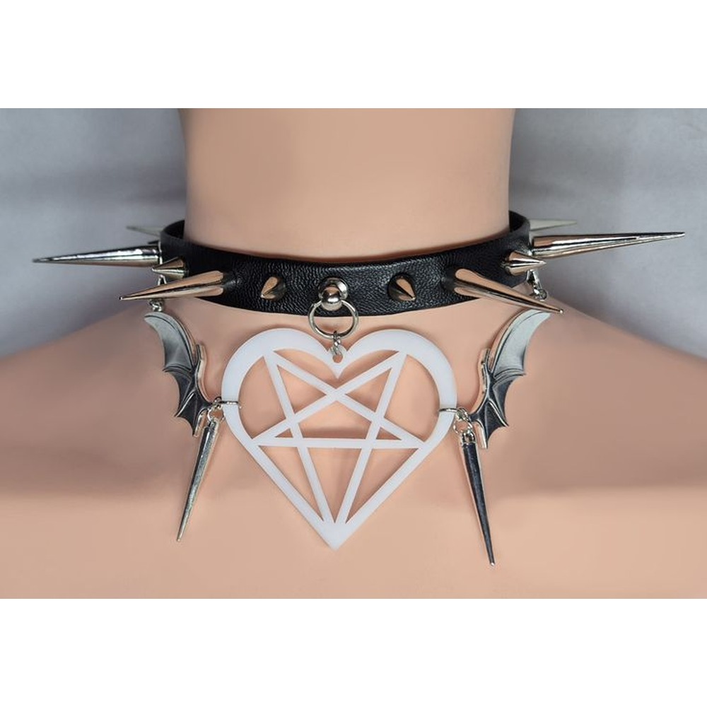 NekoGirl Collars - Hexed in black handmade foulard - Noir